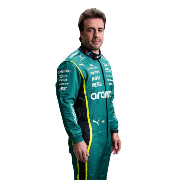 Aston Martin F1 2026 suit worn style look Fernando Alonso motorsport gear