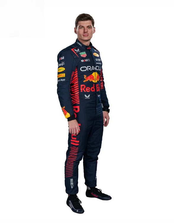 Oracle Red Bull Racing Formula One suit inspired by Max Verstappen's record-breaking season.