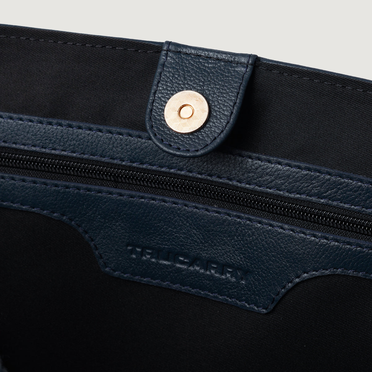 Brex Bianca Blue Leather Tote Bag - blue leather tote bag, view 7