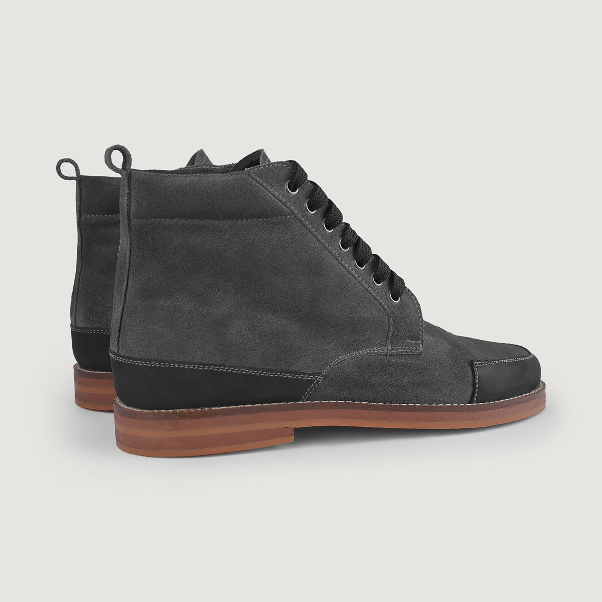 Carnell Moc Toe Grey Suede Boots - men's boots in grey suede leather, view 10
