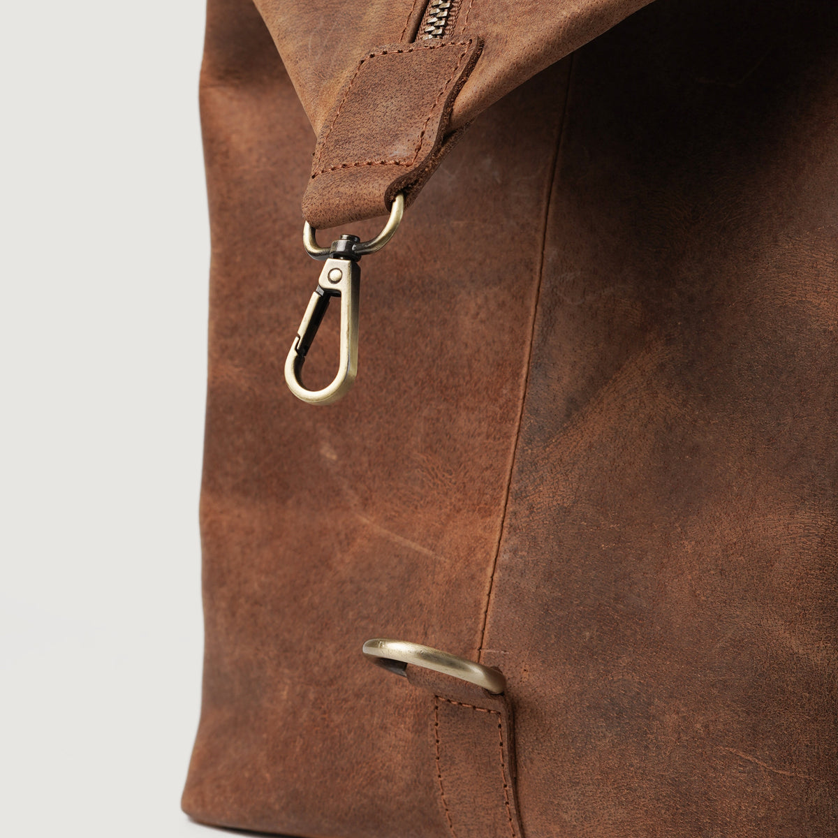 Brex Dale Vintage Tan Brown Leather Duffle Bag - brown & tan vintage leather duffle bag, view 8