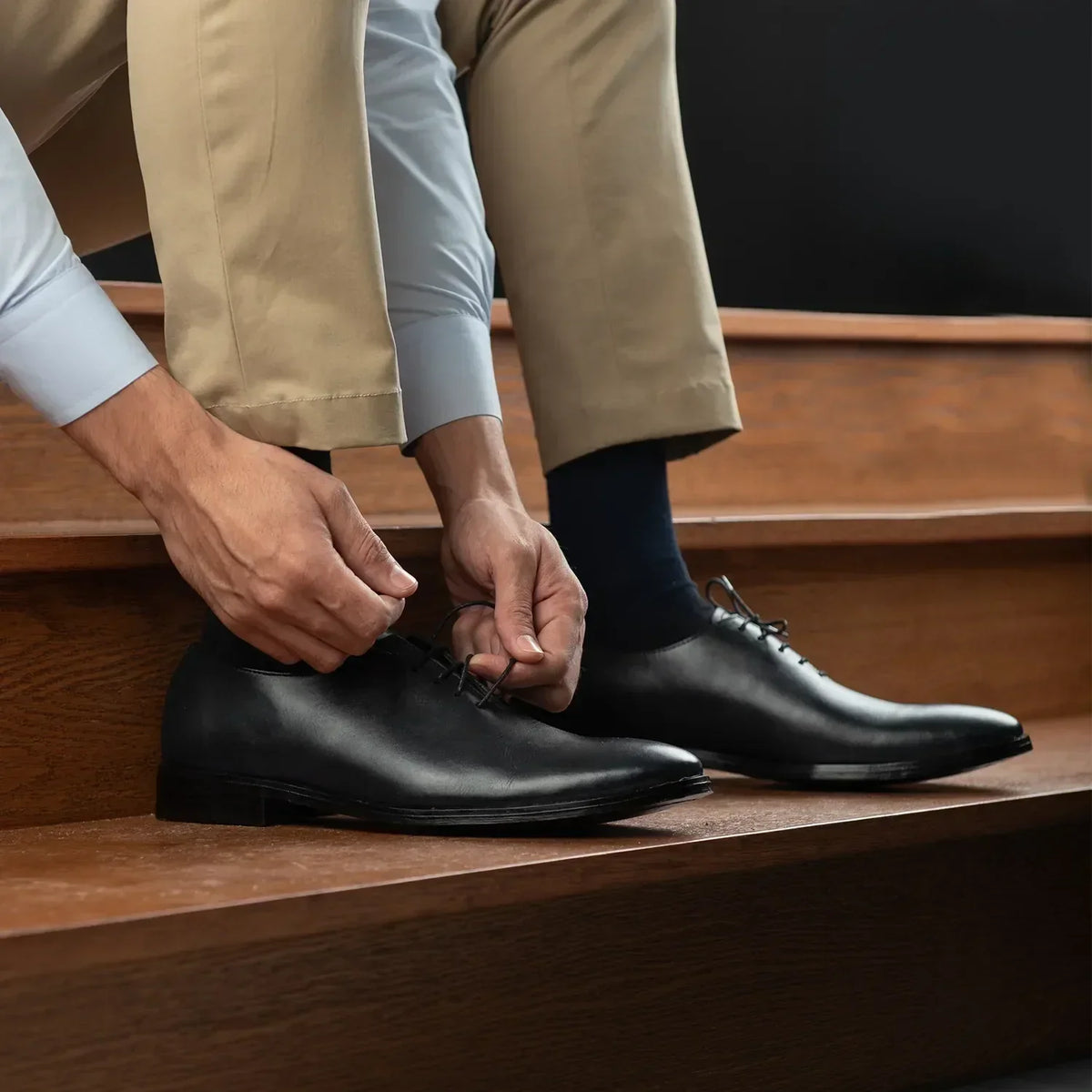 Director Wholecut Black Leather Shoes - men's shoes in black genuine leather, view 10