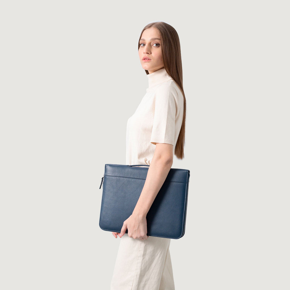 Brex Eclectic Midnight Blue Leather Folio Organizer - midnight blue leather folio organizer, view 9