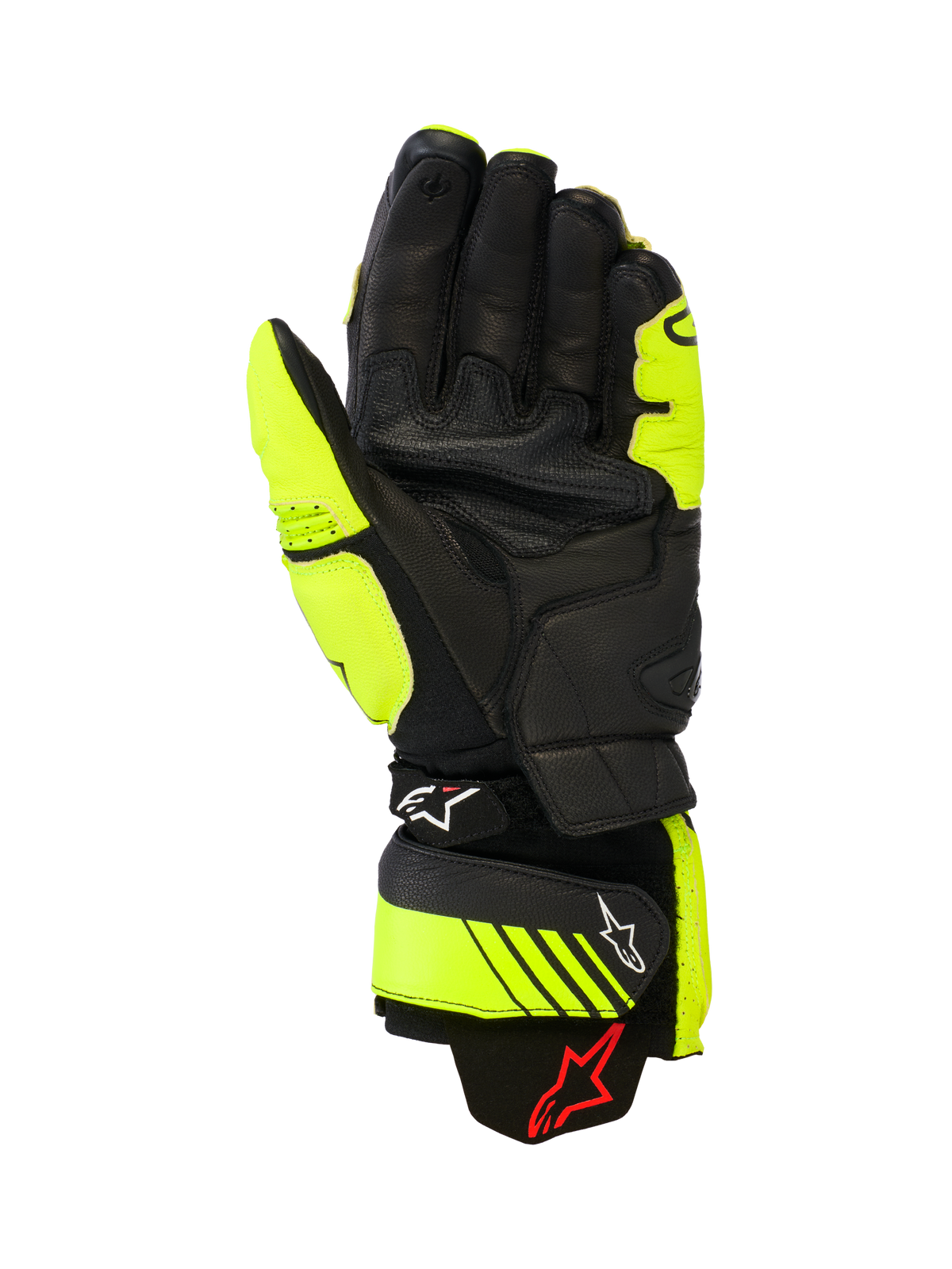 GP Plus R V3 Leather Gloves - Yellow Fluo/Black - Alpinestars motorcycle gloves, view 2