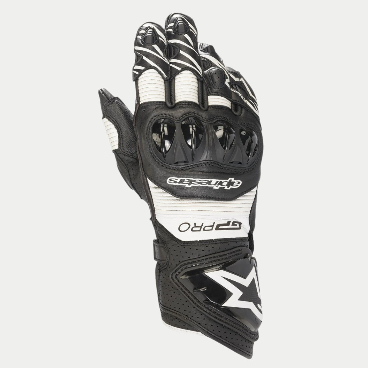 GP Pro RS3 Gloves - Black/White - Alpinestars motorcycle gloves, view 1