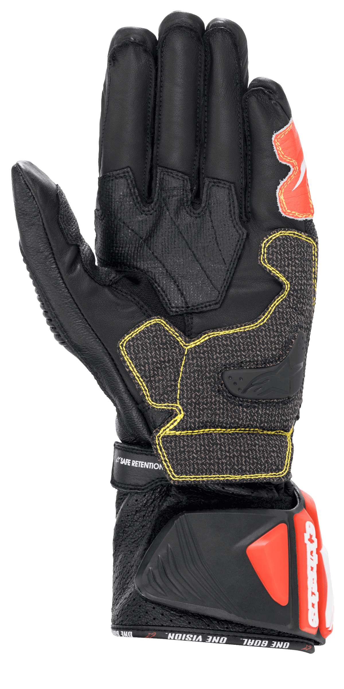 GP Tech V2 Gloves - Black/White/Red Fluo - Alpinestars motorcycle gloves, view 2