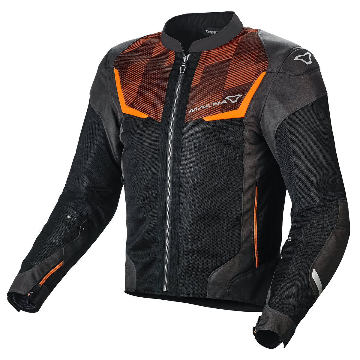 Macna Orcano Textile Jacket - Orange / Black - Macna motorcycle jacket, view 1