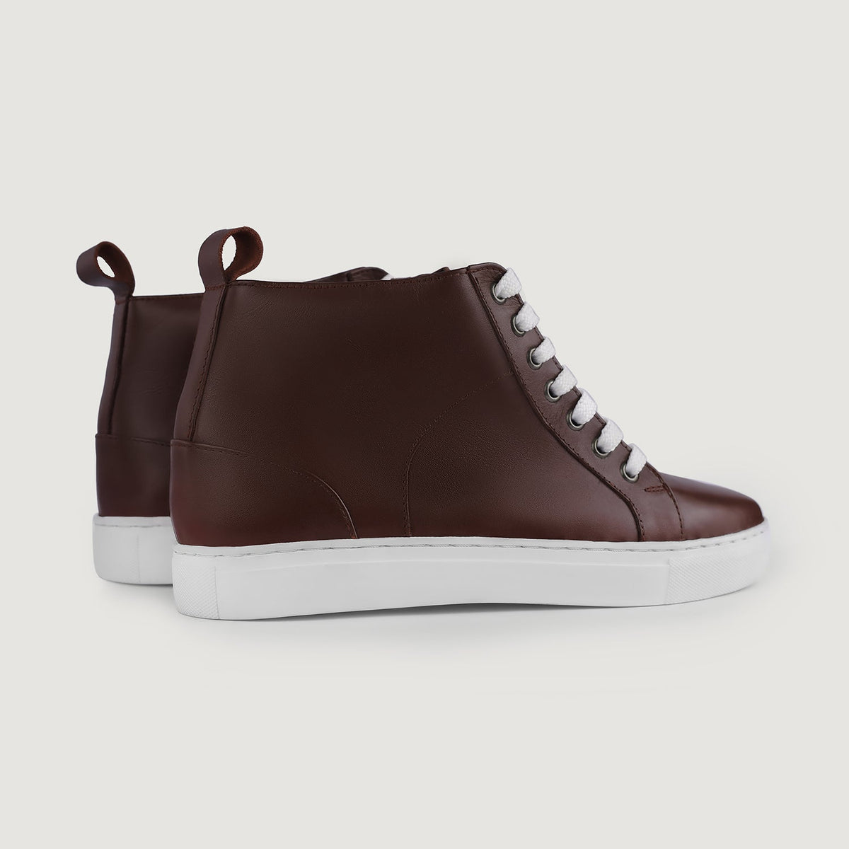 Marty High Top Maroon Leather Sneakers - men's sneakers in maroon cowhide leather, view 10