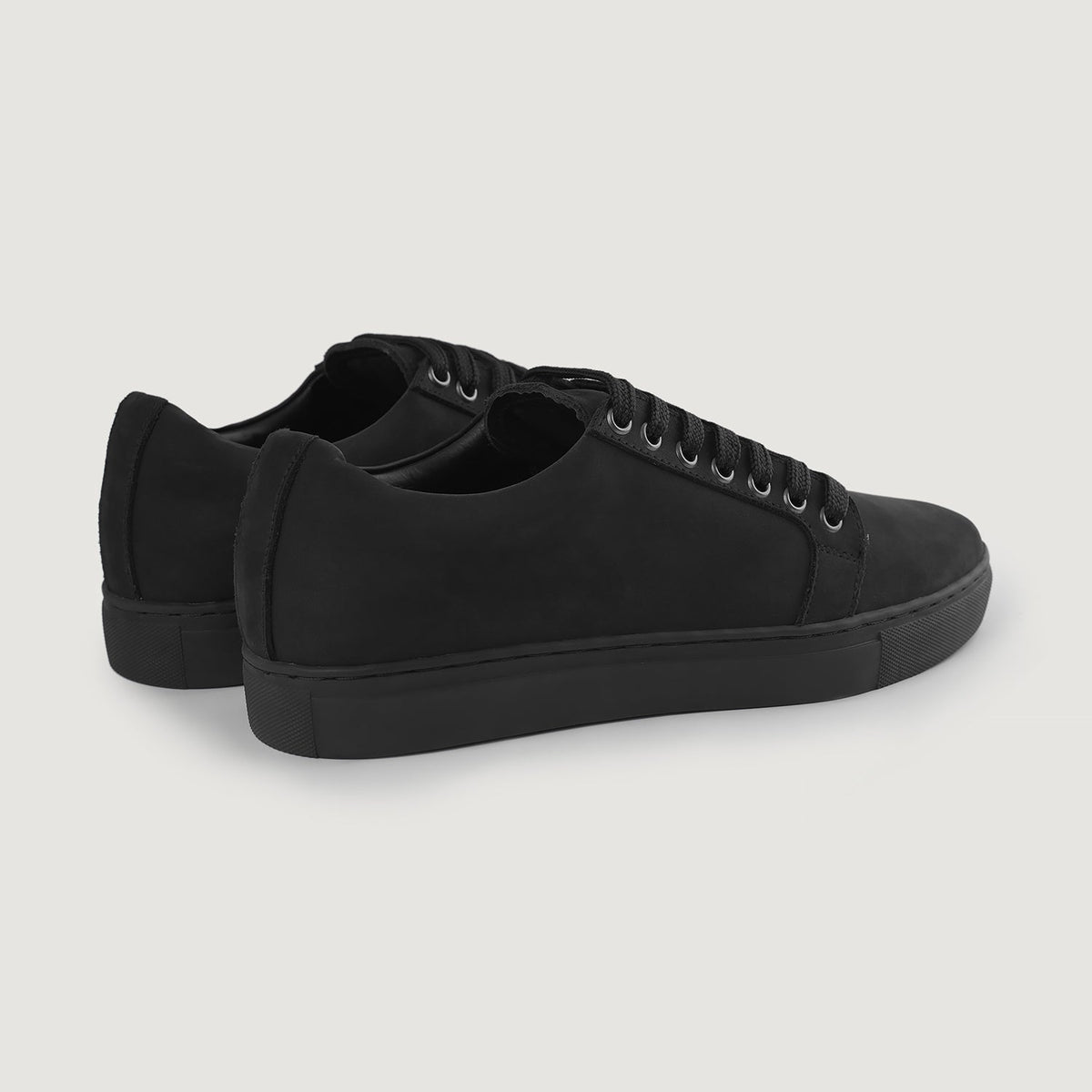 Murphy Low Top Black Nubuck Sneakers - men's sneakers in black nubuck leather, view 10