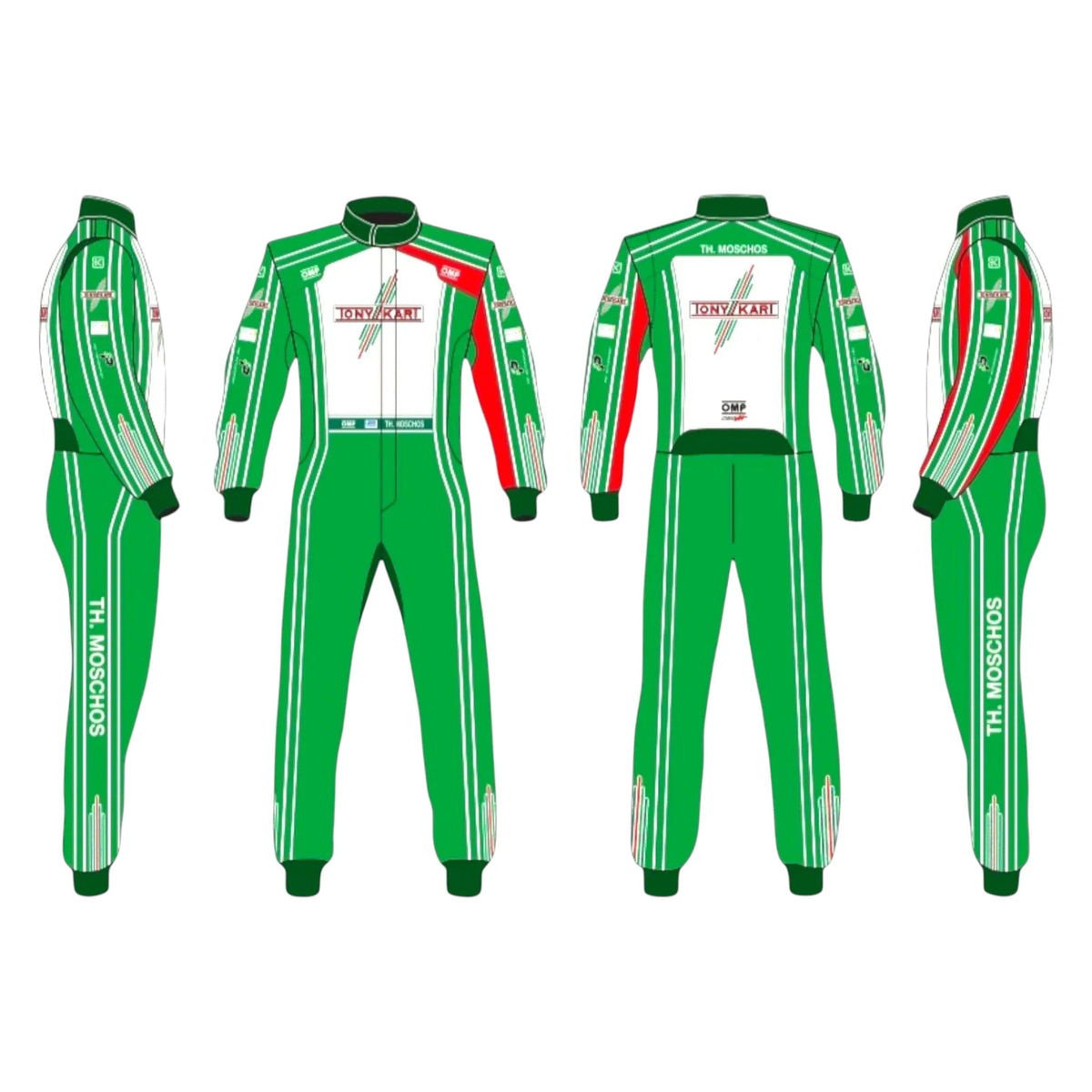 OMP Tony Kart Sublimation Printed Go Kart Racing Suit – Driver Pro Overall - go-kart racing suit, view 7 | Brex International