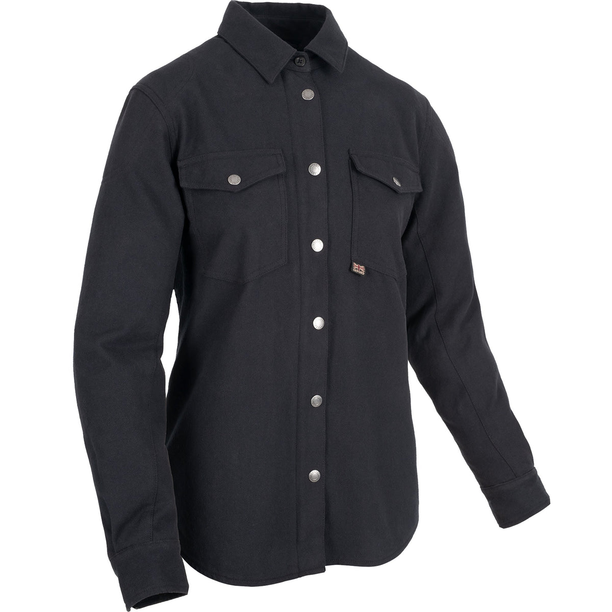 Oxford Ladies Kickback 2.0 Riding Shirt - Plain Black - Oxford motorcycle riding shirt, view 1
