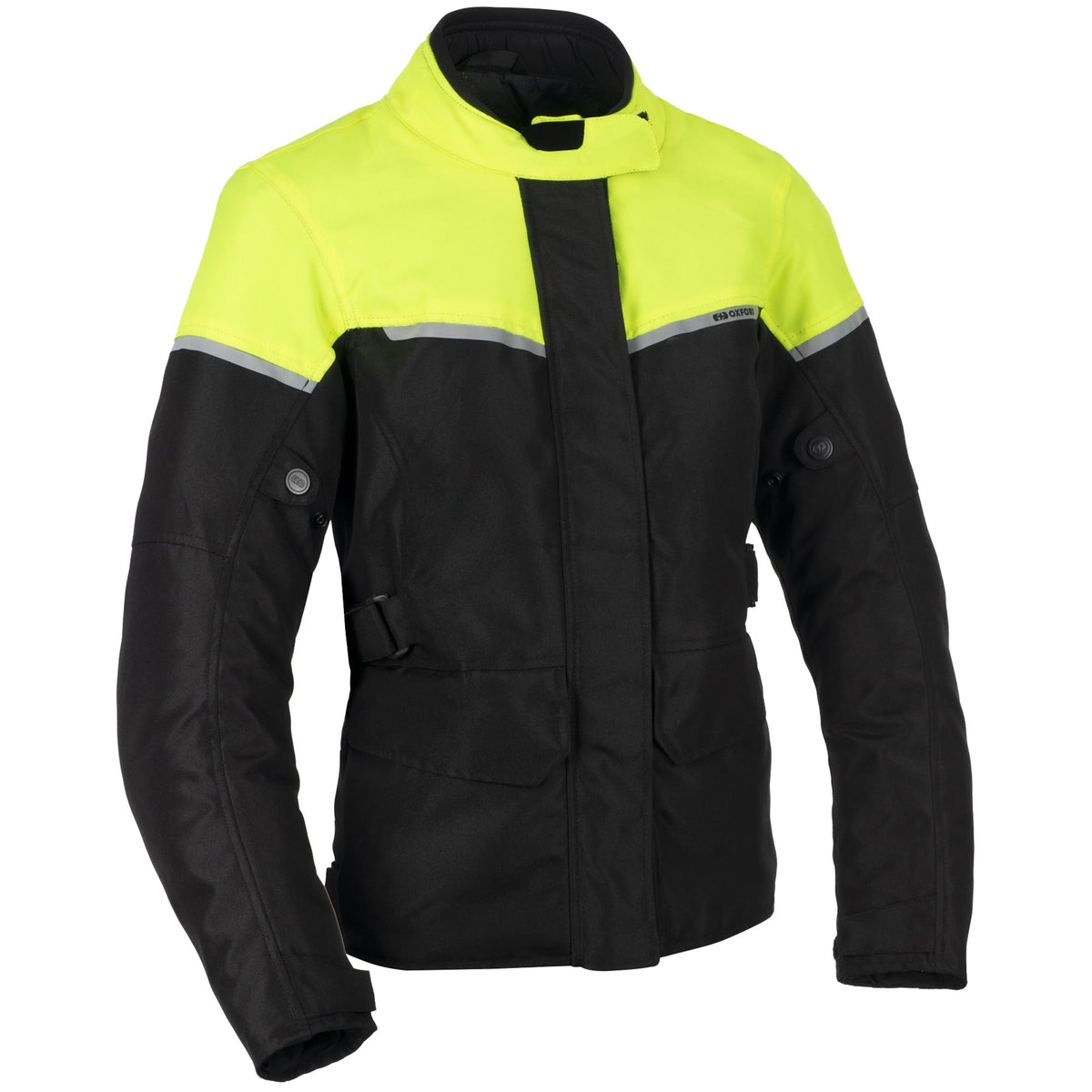 Oxford Spartan Ladies Long Waterproof Jacket - Black / Fluo - Oxford Spartan motorcycle jacket, view 1
