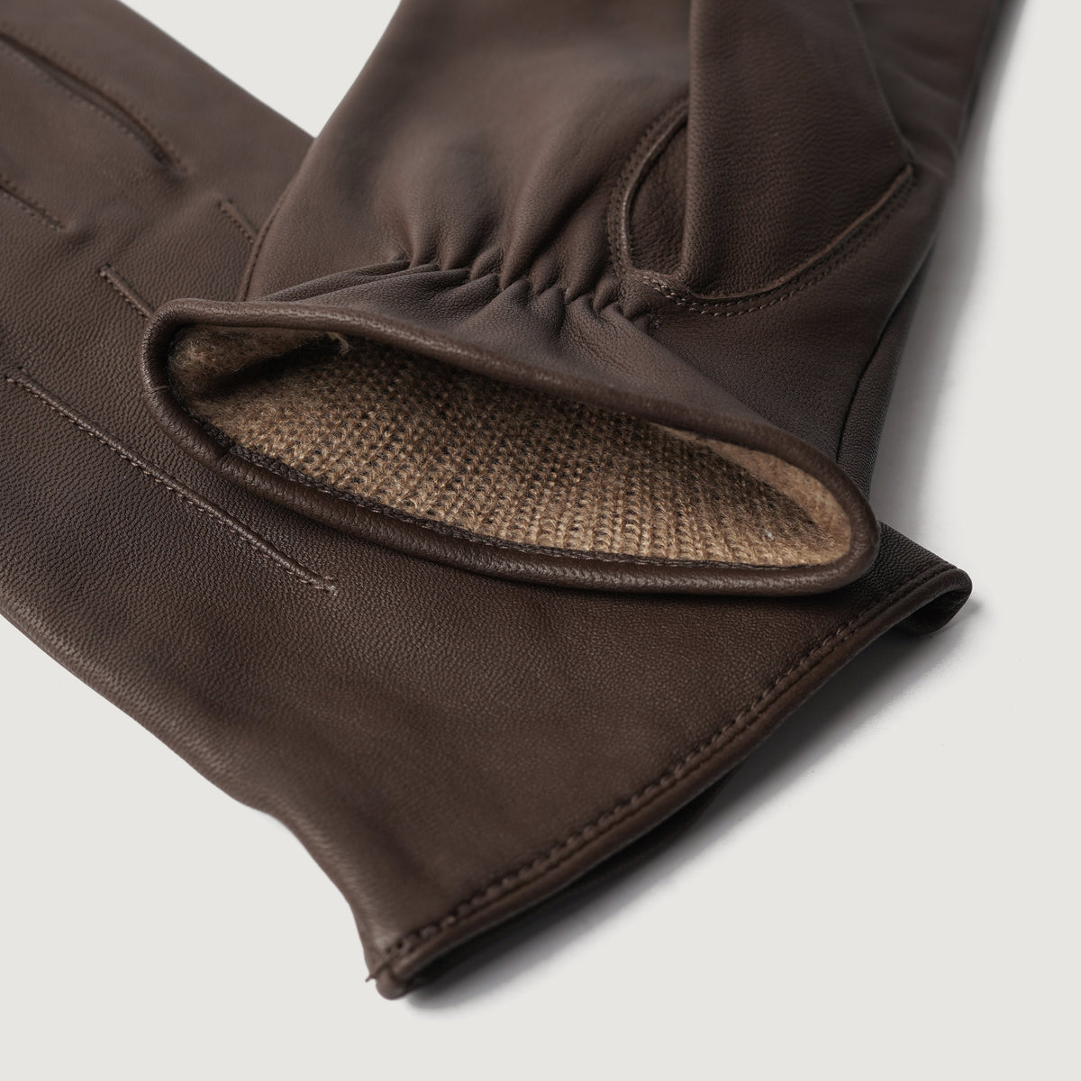 Brex Ralph Brown Leather Dress Gloves - brown men's dress leather gloves, view 8