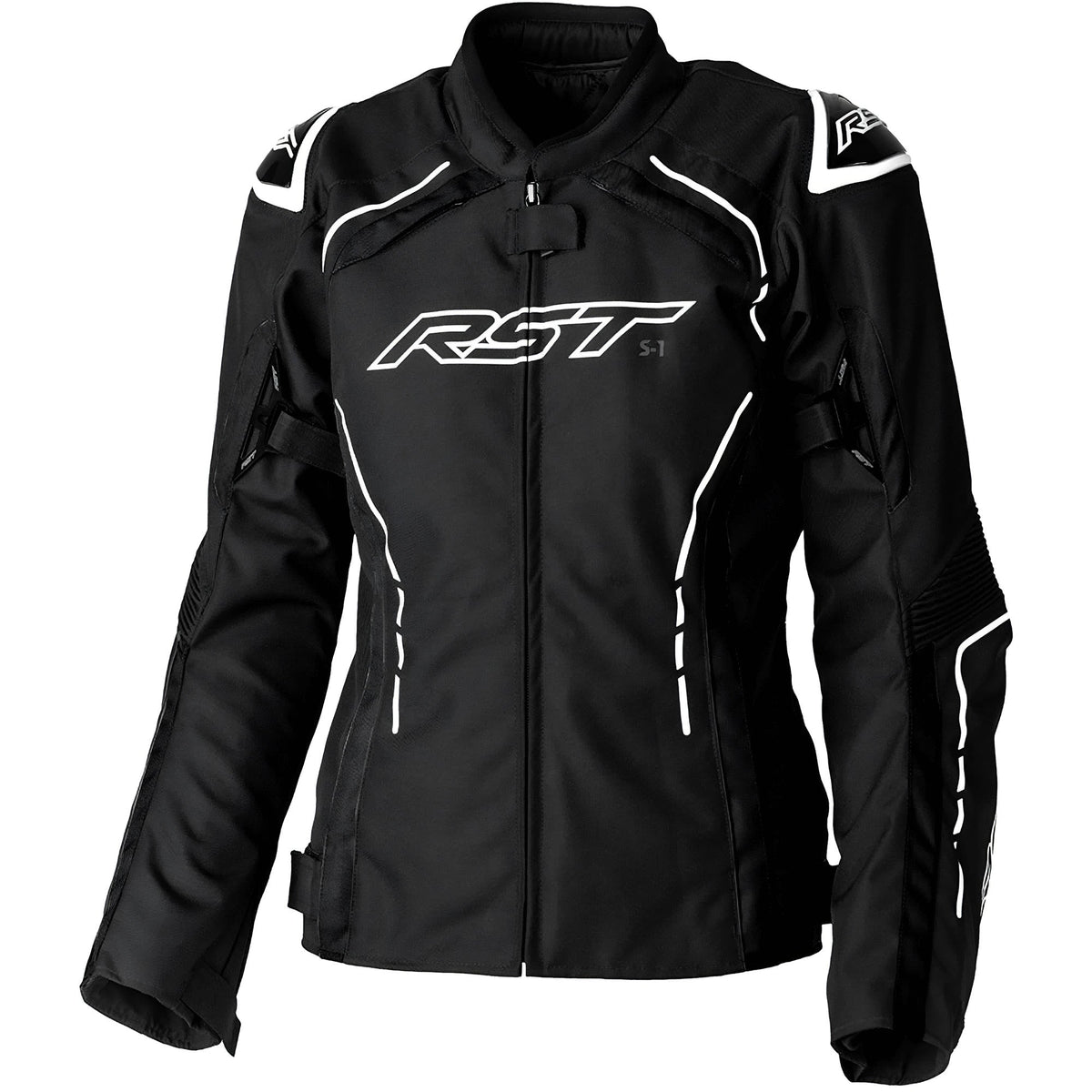 RST Ladies S1 CE Textile Jacket - Black / White - RST motorcycle jacket, view 1