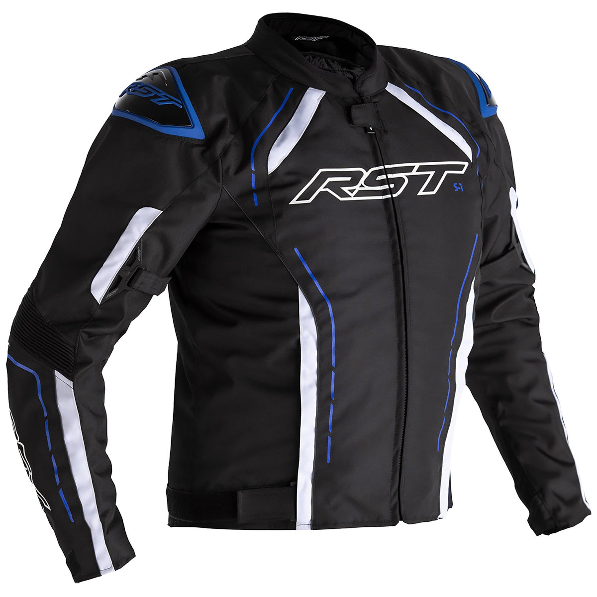 RST S-1 CE Textile Jacket - Black / White / Blue - RST motorcycle jacket, view 1