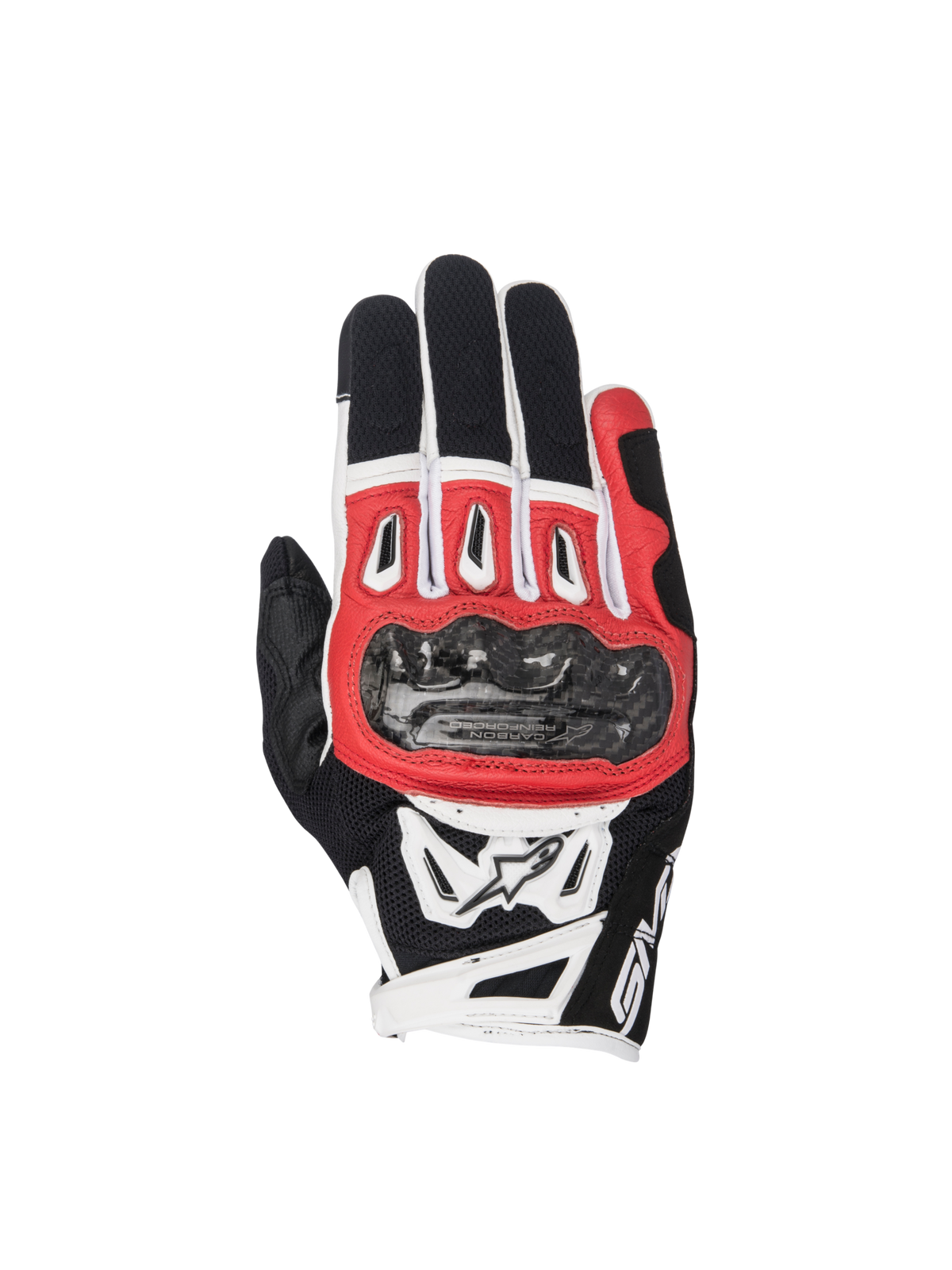SMX-2 Air Carbon V2 Gloves - Black/Red/White - Alpinestars motorcycle gloves, view 1