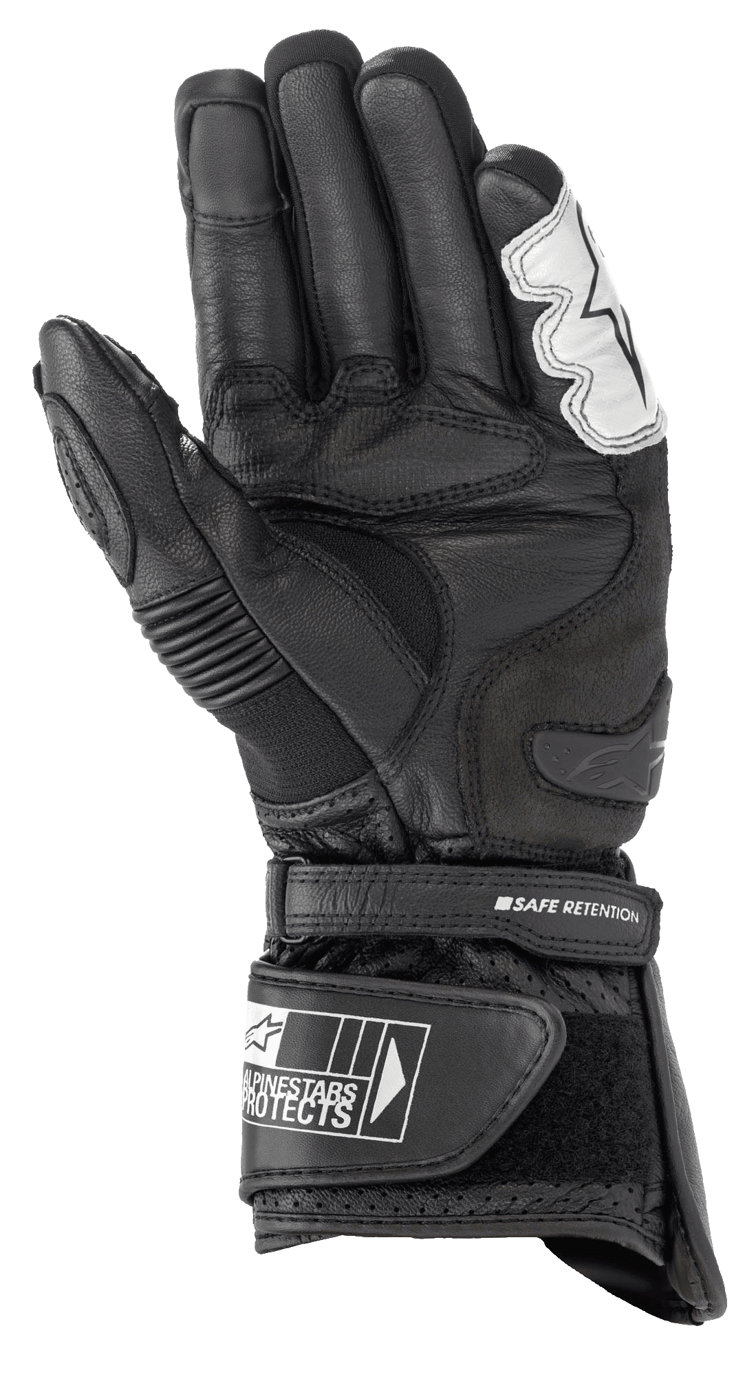 SP-2 V3 Gloves - Black/White - Alpinestars motorcycle gloves, view 2