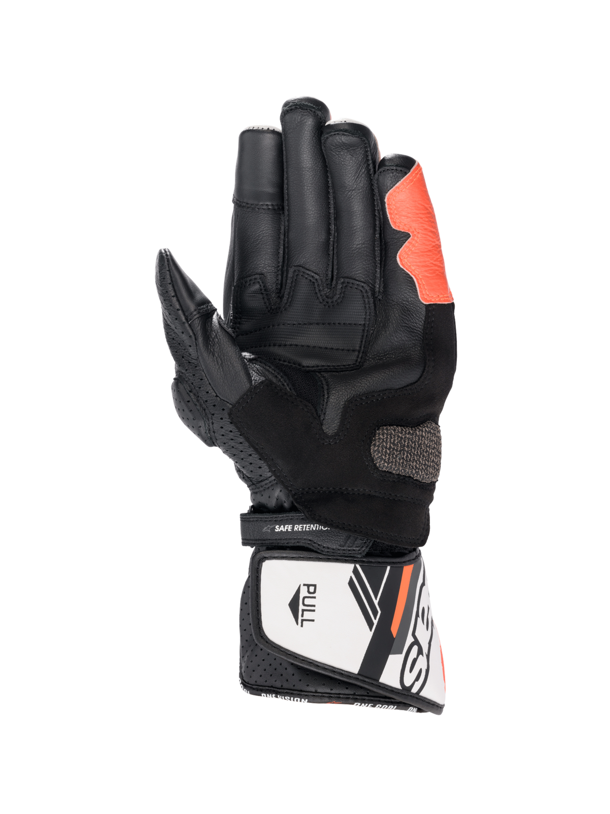 SP-8 V3 Gloves - Black/White/Red Fluo - Alpinestars motorcycle gloves, view 2