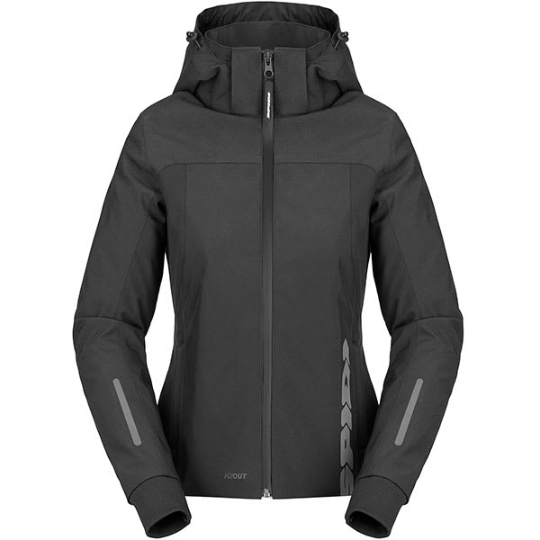 Spidi Ladies Hoodie II H2Out Waterproof Textile Jacket - Black - Spidi motorcycle jacket, view 1