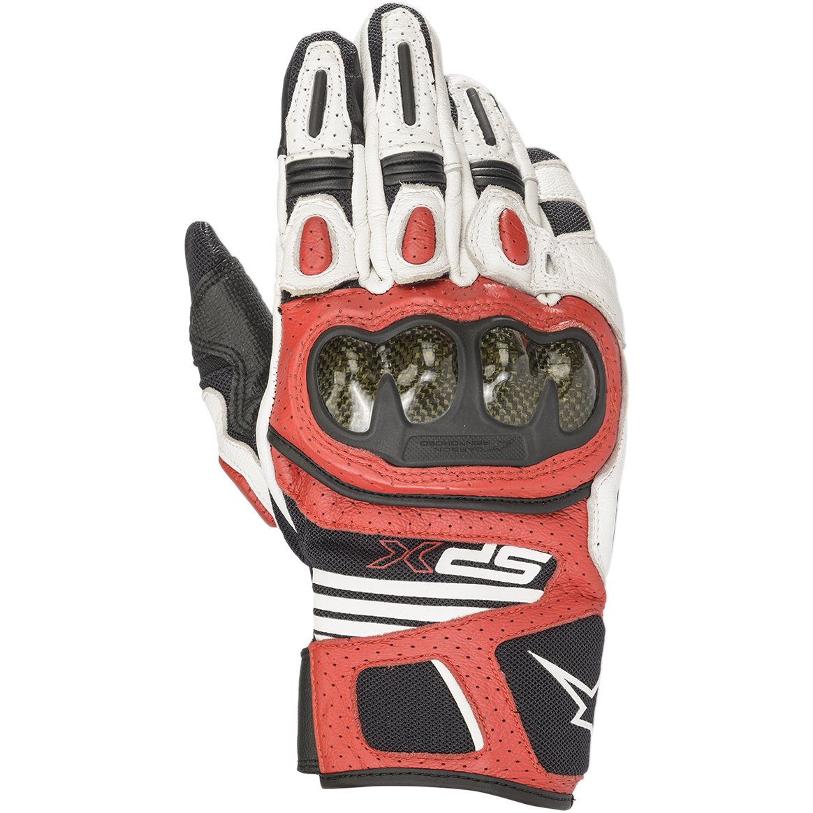SPX AC V2 Gloves - White/Black/Bright Red - Alpinestars motorcycle gloves, view 1