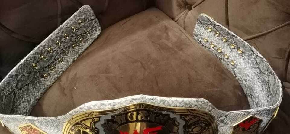 Unique WWF White Snake Skin Smoking Skull Champion Inspired Belt - photo 5 of 5 | Brex International