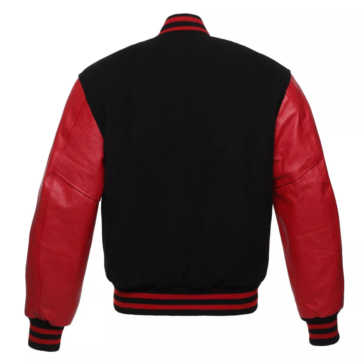 Brex Varsity Letterman Bomber Style Wool & Genuine Leather Sleeves Baseball Jacket - varsity letterman jacket, view 2