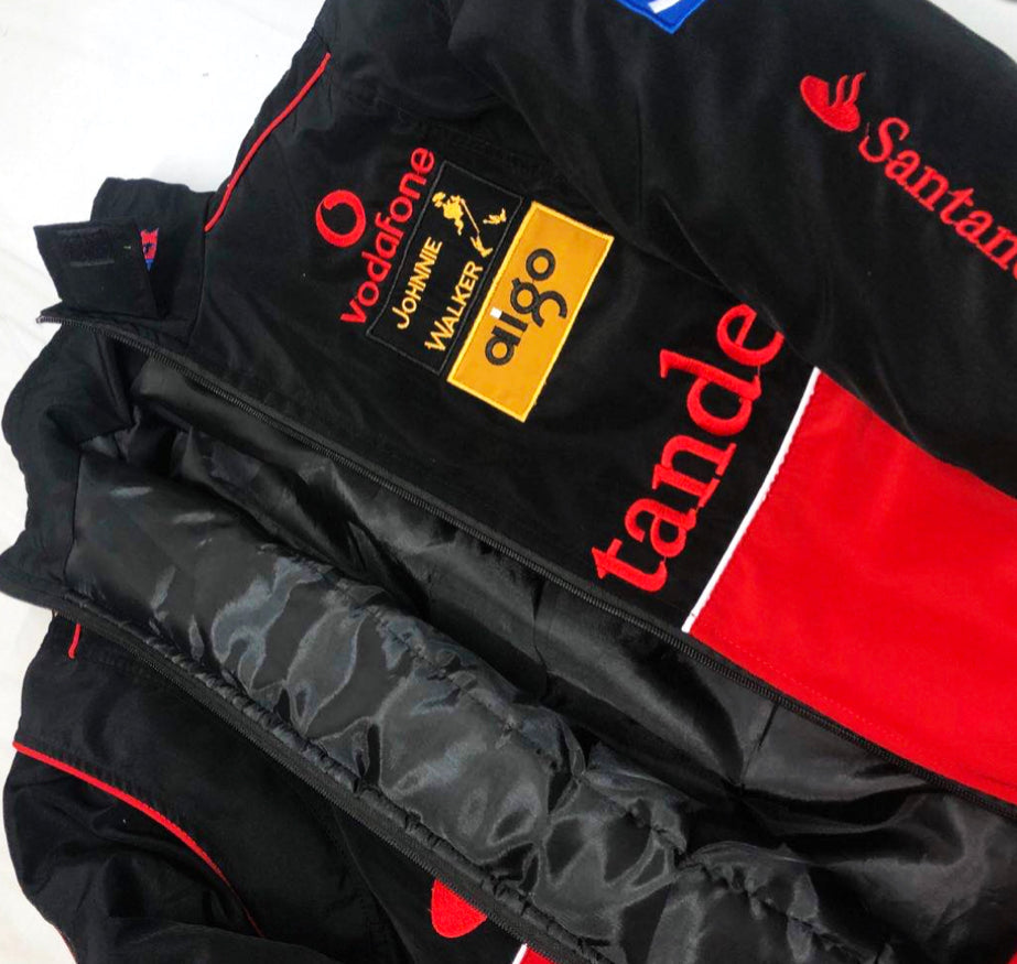 Mercedes McLaren Red and Black Vintage Jacket