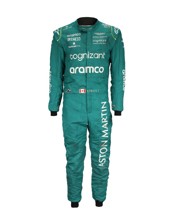 Lance Stroll Aston Martin 2022 F1 suit front view replica racing suit
