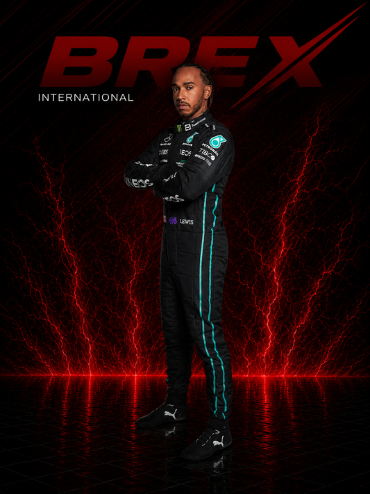 2022 Lewis Hamilton Formula 1 racing suit inspired by the iconic Grand Prix design.