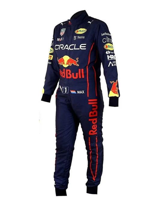 2022 Max Verstappen Red Bull Honda Formula 1 racing suit inspired by his championship-winning season.