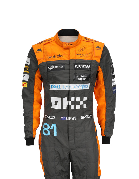 McLaren Formula One racing suit featuring professional motorsport-inspired styling.