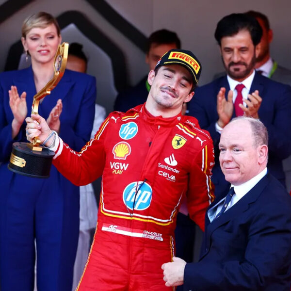 2024 Charles Leclerc Monaco GP Ferrari F1 Racing Suit inspired by the legendary Monaco Grand Prix and Ferrari motorsport heritage.