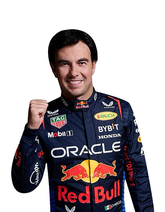 front view of 2024 Sergio Perez Red Bull Honda F1 suit replica