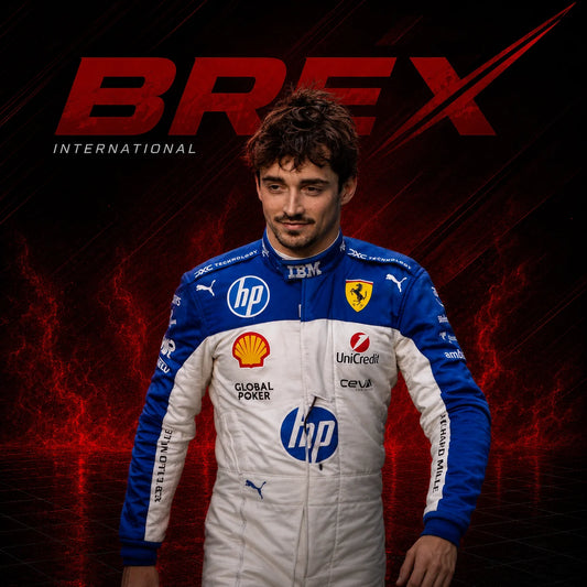 2025 Ferrari Charles Leclerc Miami GP racing suit inspired by the iconic Formula 1 Grand Prix design.