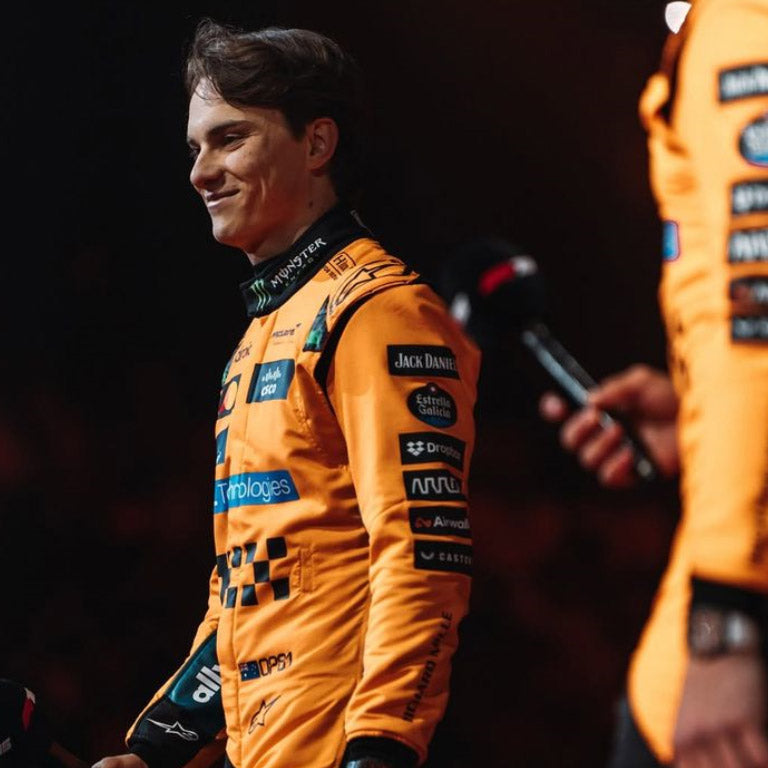 McLaren F1 Team racing suit featuring authentic motorsport-inspired styling.