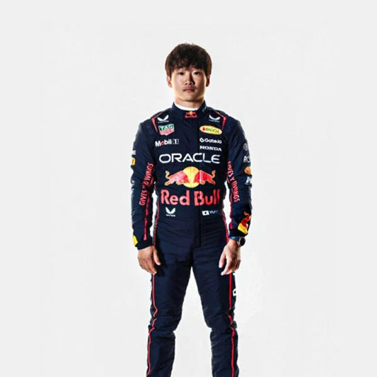 2025 Red Bull Yuki Tsunoda Formula 1 race suit replica with Oracle Red Bull Racing logos