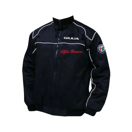 Brex Alfa Romeo Giulia Black Vintage Racing Jacket – Italian Icon - racing jacket, view 1 | Brex International