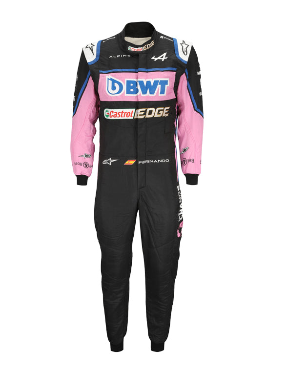 Alpine F1 Team racing suit inspired by Fernando Alonso's 2022 Formula 1 campaign.