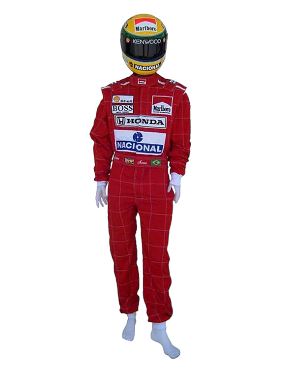 Premium Ayrton Senna McLaren Formula 1 racing suit inspired by the legendary 1991 season.
