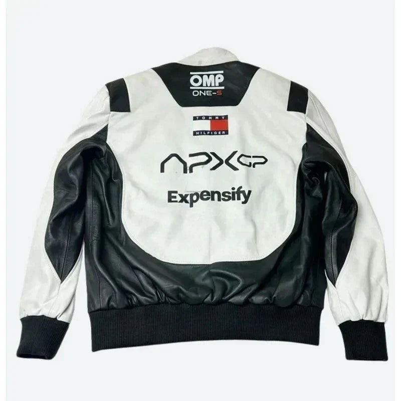 Brex Brad Pitt F1 Black and White Racer Softshell Printed Jacket - racing jacket, view 2 | Brex International