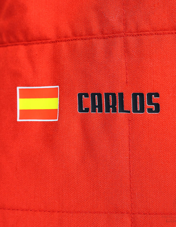 Premium Carlos Sainz Ferrari Formula 1 racing suit designed for motorsport fans and collectors.
