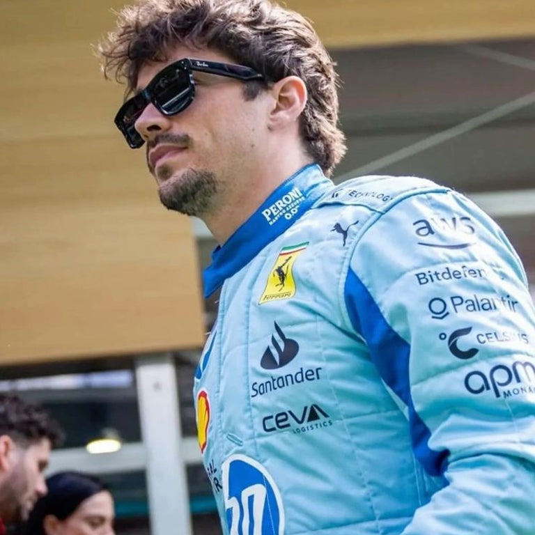 Premium Charles Leclerc 2024 Miami GP Ferrari Formula 1 Replica Race Suit for collectors and motorsport fans.