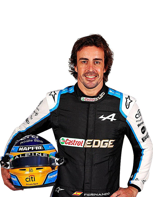 Premium Fernando Alonso Alpine F1 Team racing suit with authentic motorsport styling.