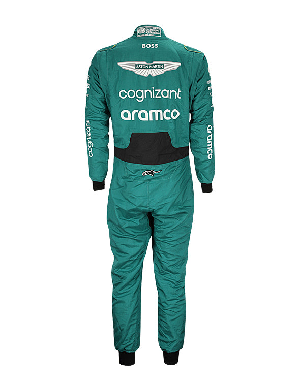 Premium Fernando Alonso Aston Martin Formula One racing suit with authentic motorsport styling.
