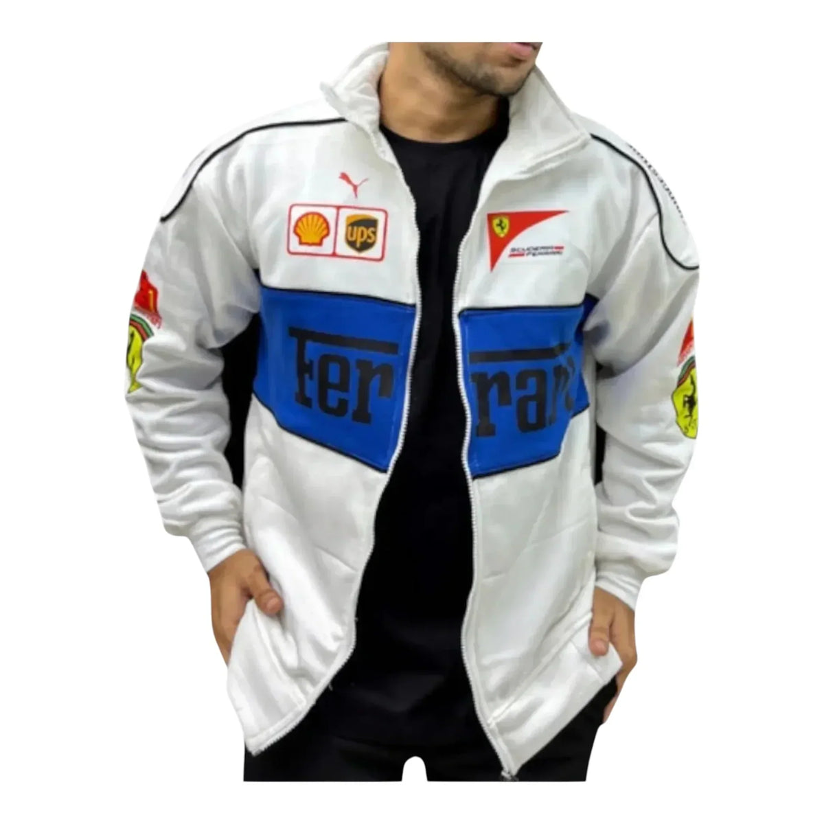 Brex Ferrari F1 Scuderia Vintage Racing Jackets White - racing jacket, view 2 | Brex International