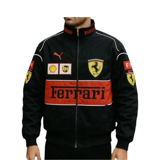 Brex Ferrari F1 Vintage Scuderia Racing Jacket Black - racing jacket, view 1 | Brex International