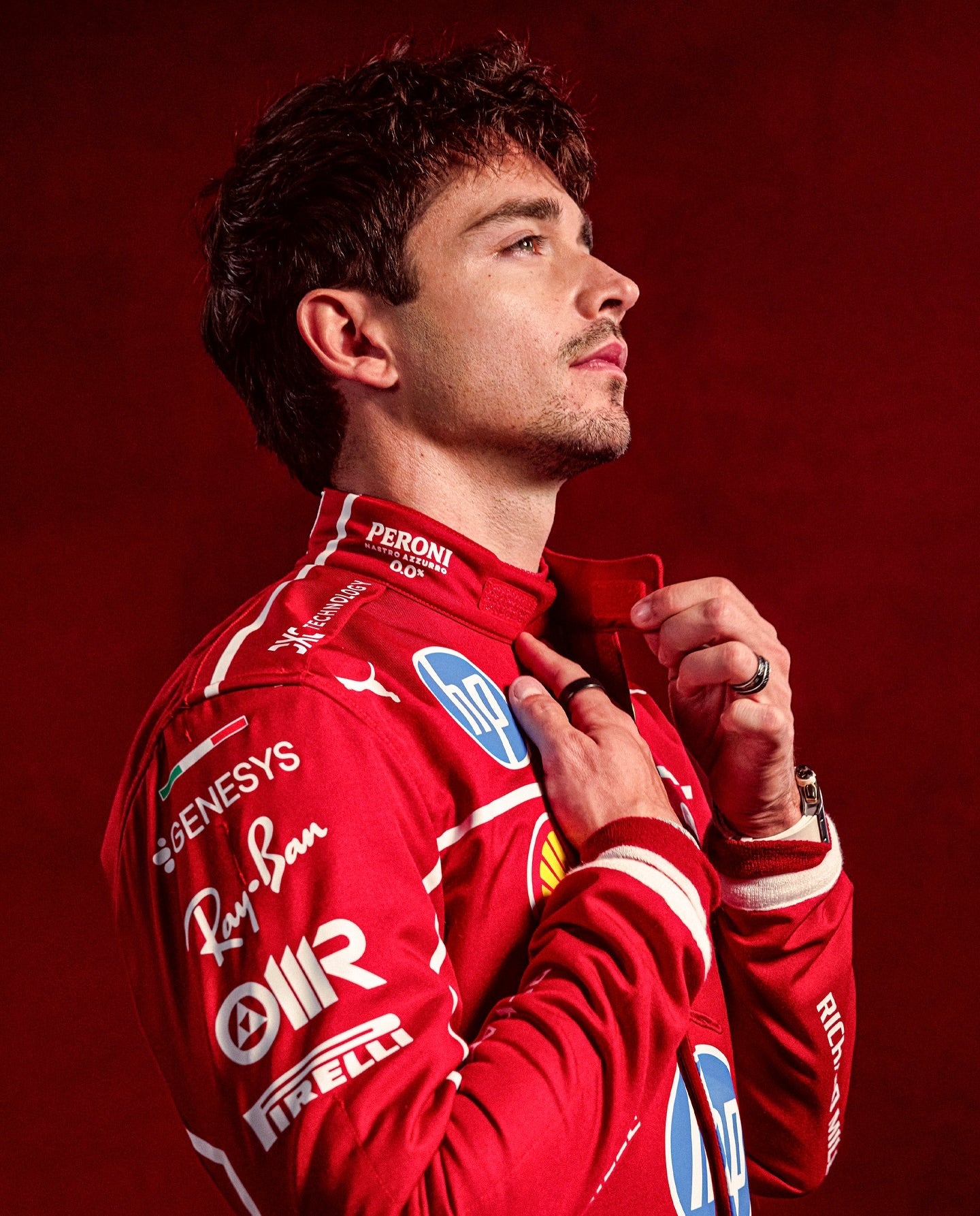 Charles Leclerc Ferrari race suit
