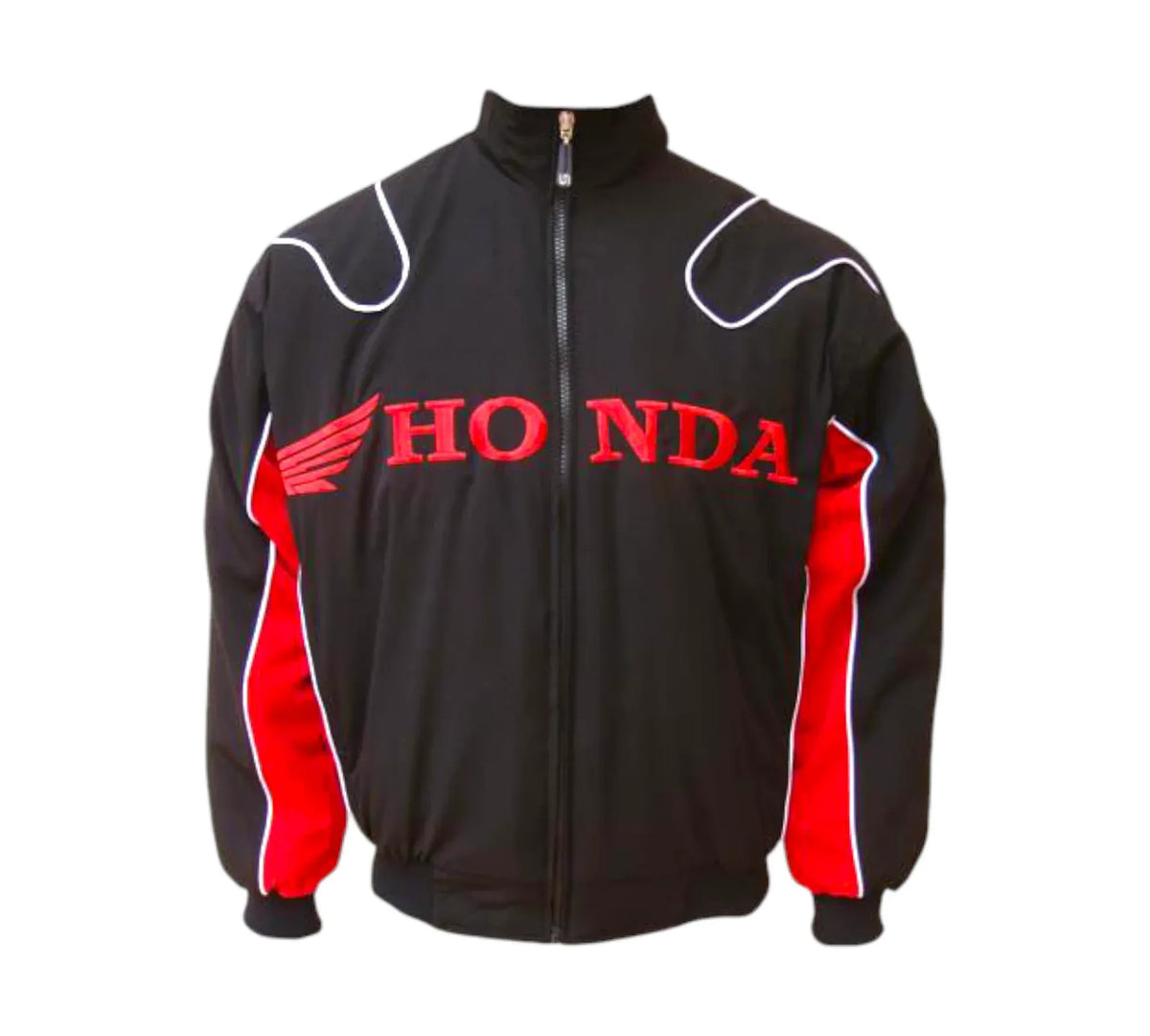 Brex Honda Vintage Racing Jacket – Black & Red Motorsport Edition Style 2 - racing jacket, view 1 | Brex International
