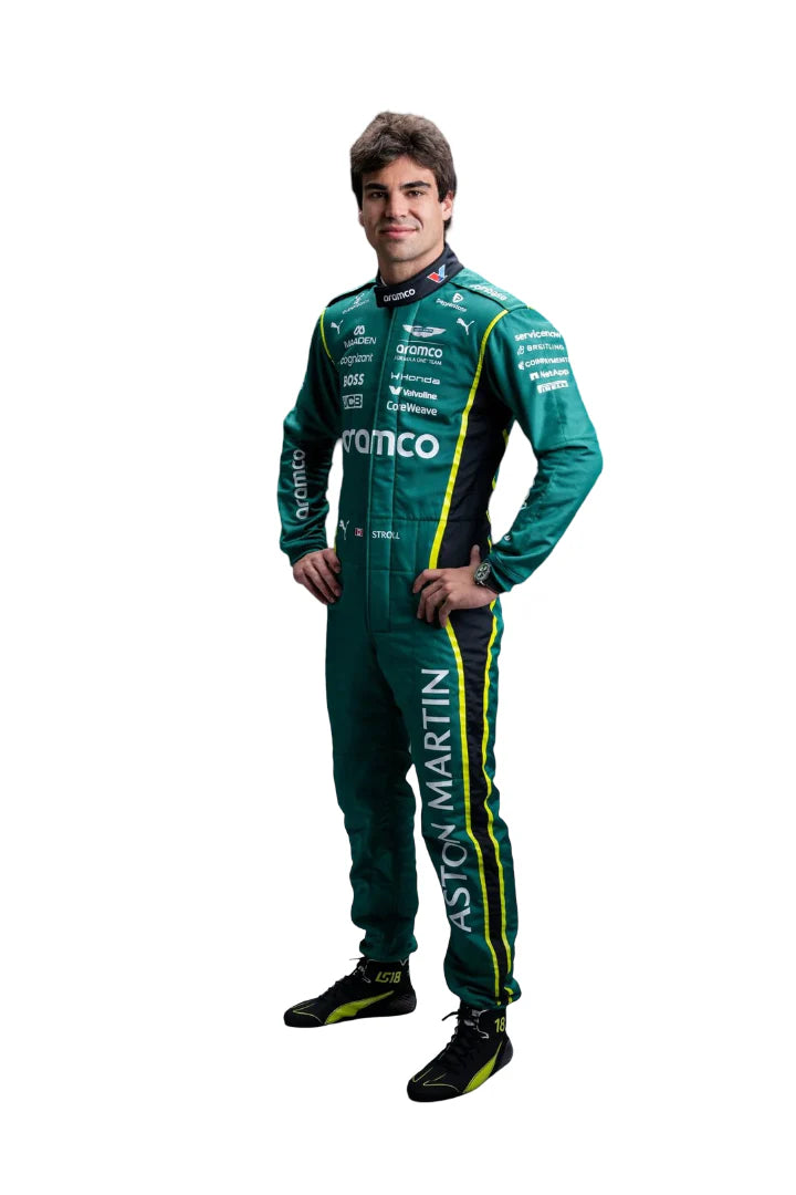 Lance Stroll 2026 Aston Martin Aramco Formula 1 Racing Suit Replica Front View
