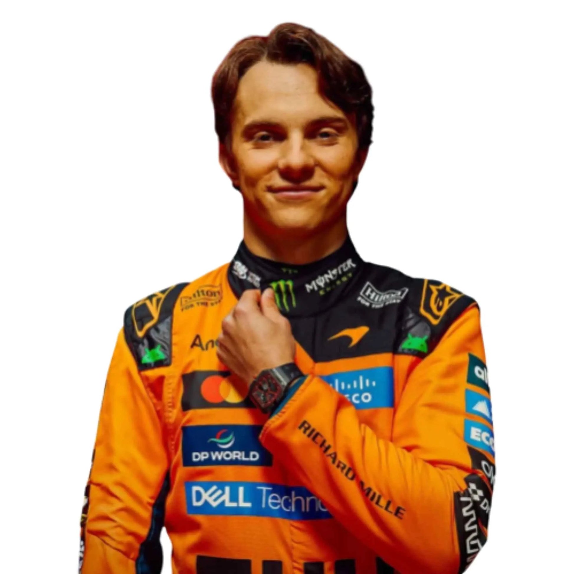 Premium Lando Norris McLaren Formula 1 racing suit designed for collectors and fans.